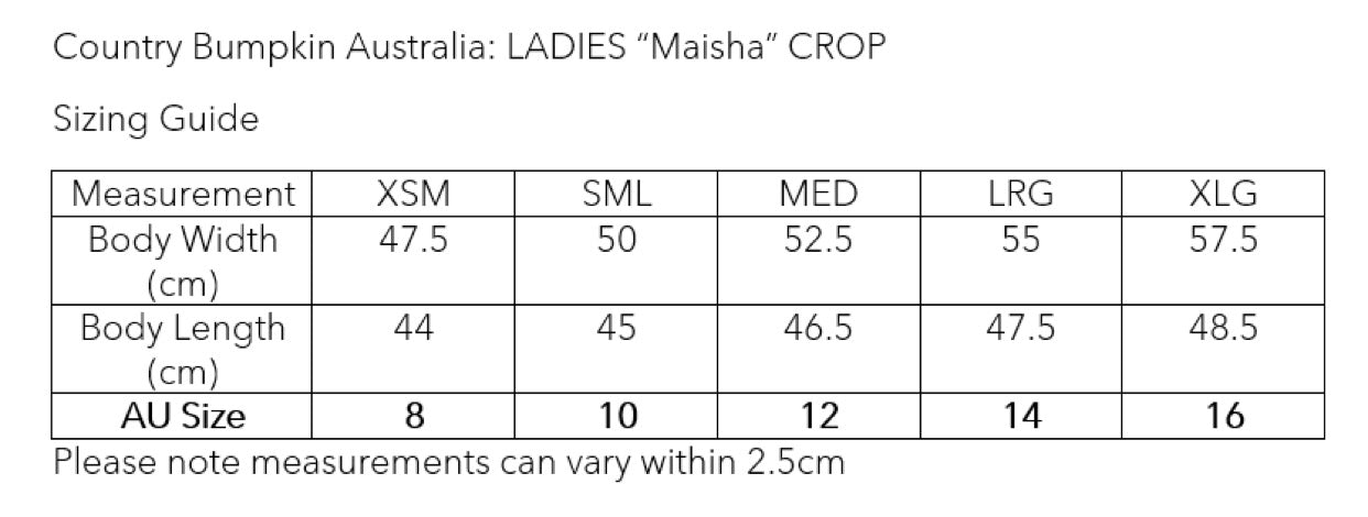 LADIES “Maisha” CROP TEE